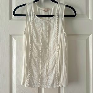 Skies Are Blue White Sleeveless Blouse